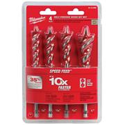 Milwaukee 48130400 4 Piece Speed Feed Wood Drill Bit Set