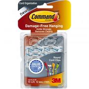 3M Command™ 17017CLR-VP 10PK Clear Cord Clip 