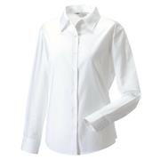 BTC Activewear 932F Ladies Long Sleeve Oxford Shirt - White