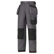 SNICKERS 3214 Canvas+ Craftsmen Holster Pocket Trousers- Steel Grey/Black