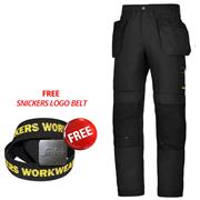 Snickers 6201 AllroundWork Holster Pockets Work Trousers - Black